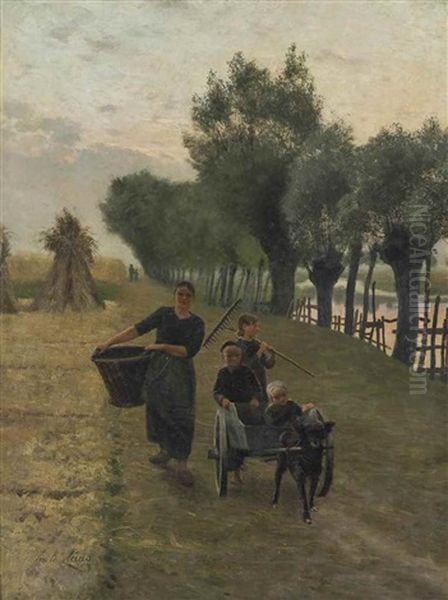 Le Retour Des Champs Oil Painting by Emile Claus