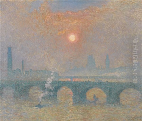 Waterloo Bridge, London Oil Painting by Emile Claus