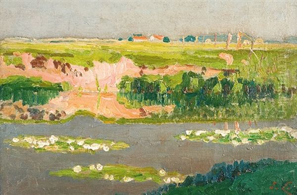 Vue De La Lys Oil Painting by Emile Claus