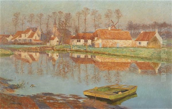 Village De Deurle/het Dorp Van Deurle Oil Painting by Emile Claus