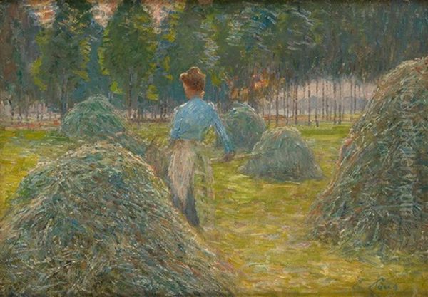 Fenaison, Juillet Oil Painting by Emile Claus