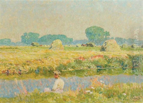 La Fenaison Oil Painting by Emile Claus