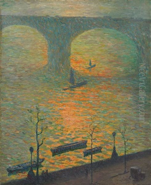 London (waterloo Bridge) Oil Painting by Emile Claus