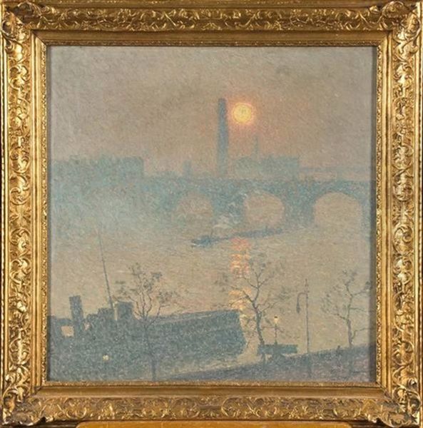 Coucher De Soleil Sur La Tamise Oil Painting by Emile Claus