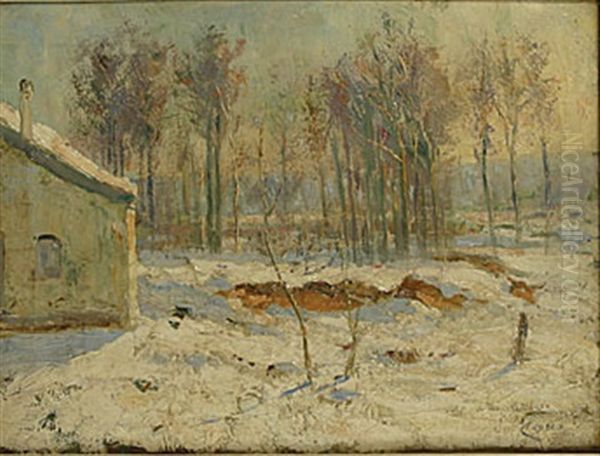 Winter Oil Painting by Emile Claus