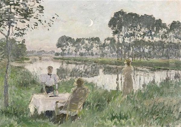 Dejeuner Le Long De La Lys Oil Painting by Emile Claus