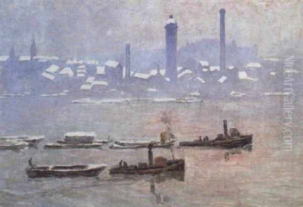 De Thames Onder De Sneeuw by Emile Claus