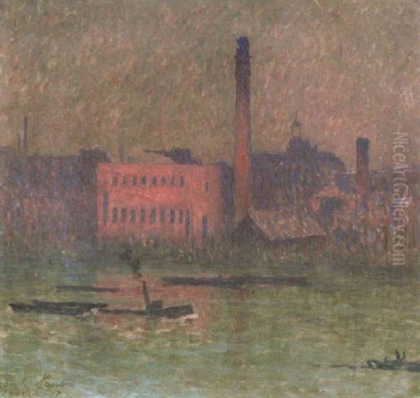 De Theems, Londen Oil Painting by Emile Claus