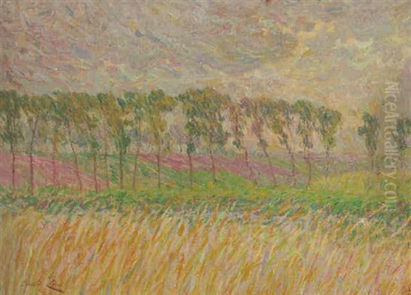 Landscape With Corn Fields Oil Painting by Emile Claus