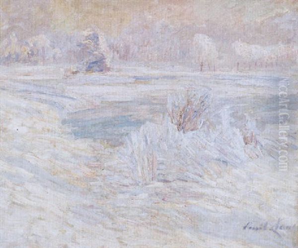 Sneeuw Landg De Leie Oil Painting by Emile Claus