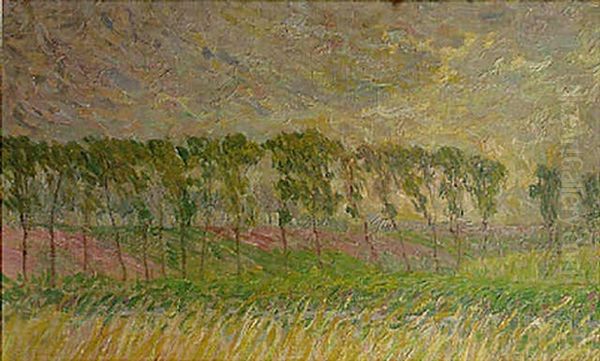 Landscape With Corn Fields Oil Painting by Emile Claus