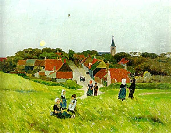 Zicht Op Domburg Oil Painting by Emile Claus