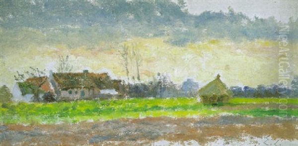 Landschap Te Astene Oil Painting by Emile Claus