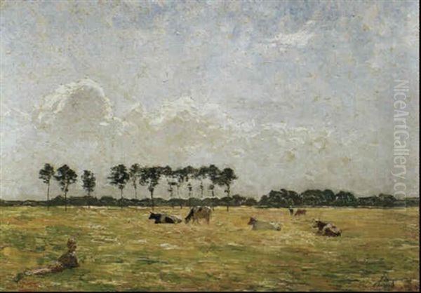 Vacher Dans Un Paysage Ensoleille Oil Painting by Emile Claus