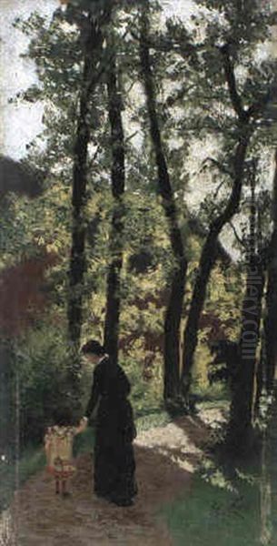 La Promenade Oil Painting by Emile Claus