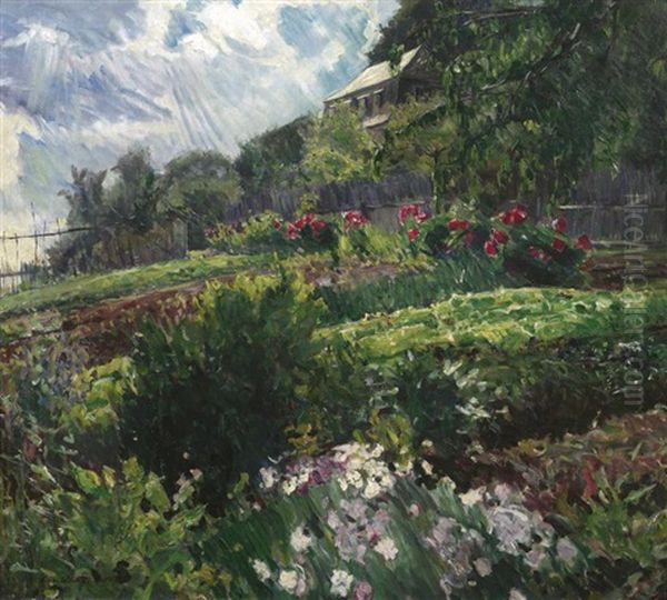 Garten An Den Elbwiesen Bei Dresden Oil Painting by Wilhelm Claus