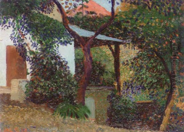 Mediterranean Garden Oil Painting by William Lionel Clause