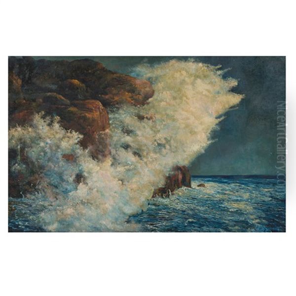 La Ola Grande Oil Painting by Joaquin Clausell