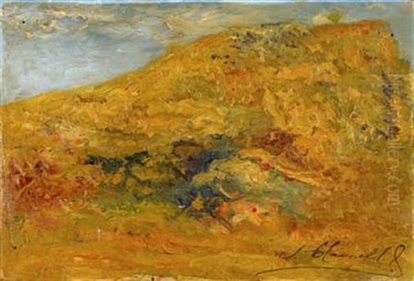 Untitled (landscape) (+ Another, Oil On Card; 2 Works) Oil Painting by Joaquin Clausell