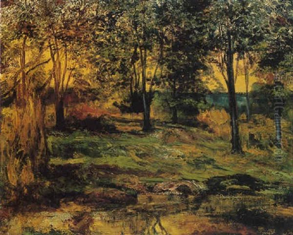 Paisaje Con Arboles Oil Painting by Joaquin Clausell