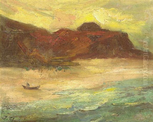 Landschaft Mit Ruderboot Oil Painting by Joaquin Clausell