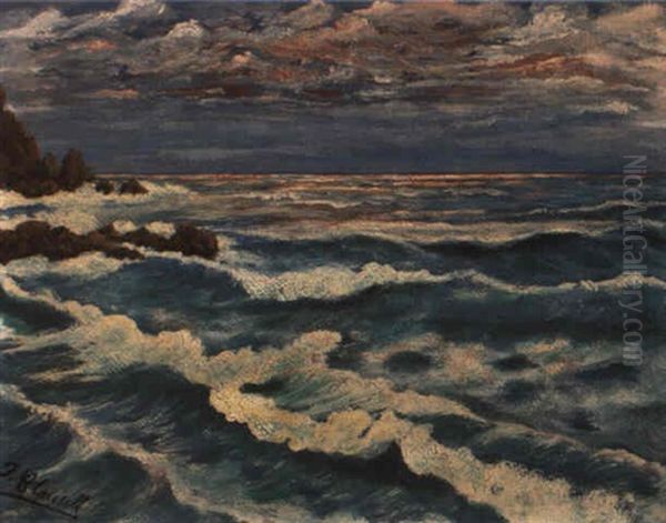 El Mar Oil Painting by Joaquin Clausell