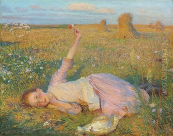 Evening Song Oil Painting by Sir George Clausen