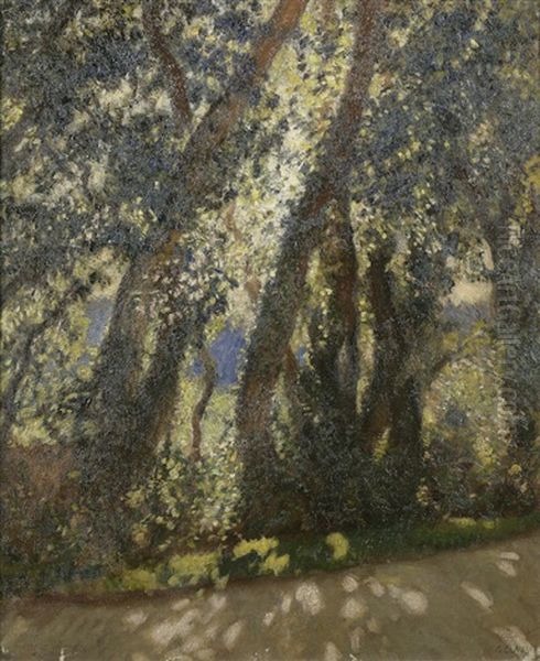 Roadside Trees, Afternoon Oil Painting by Sir George Clausen