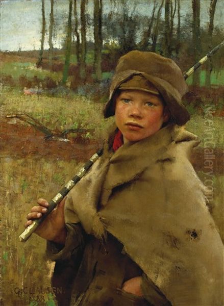 A Ploughboy Oil Painting by Sir George Clausen