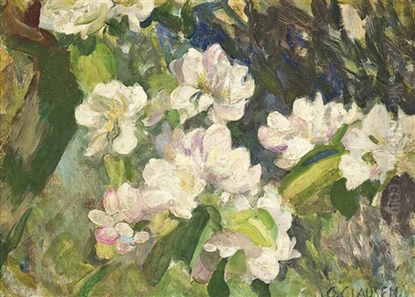 Apple Blossom Oil Painting by Sir George Clausen