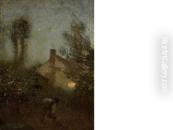 An Evening In Spring Oil Painting by Sir George Clausen