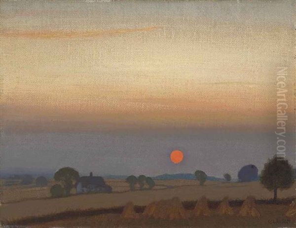 Sunset Oil Painting by Sir George Clausen