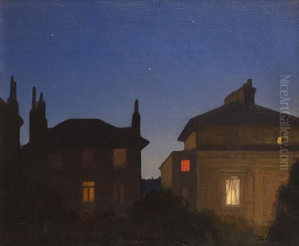 Summer Night, St. John's Wood Oil Painting by Sir George Clausen