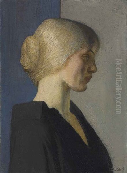 A Dutch Girl Oil Painting by Sir George Clausen