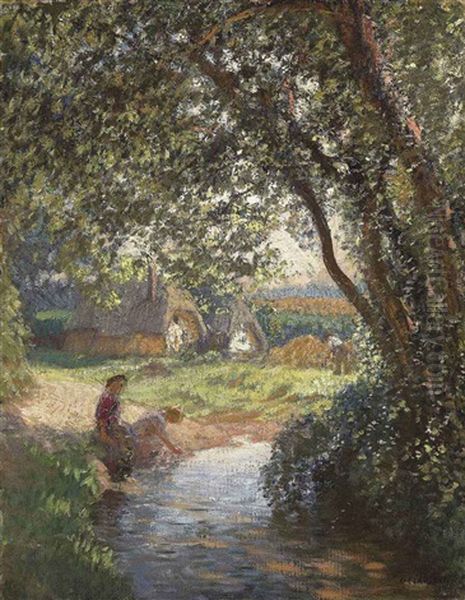 The Little Pool Oil Painting by Sir George Clausen