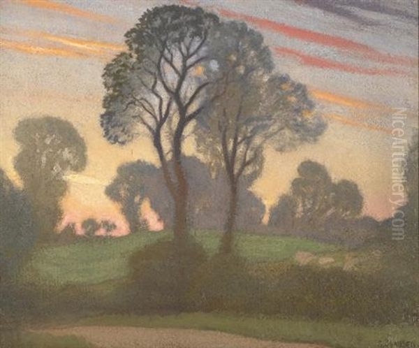 Twilight Oil Painting by Sir George Clausen