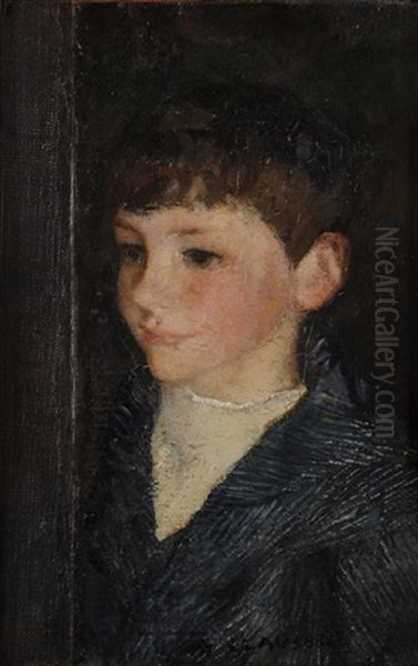 Portrait Of A Boy Oil Painting by Sir George Clausen