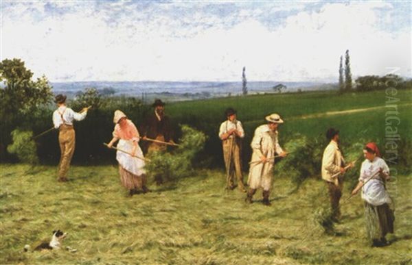 The Gleaners, Hertfordshire Oil Painting by Sir George Clausen