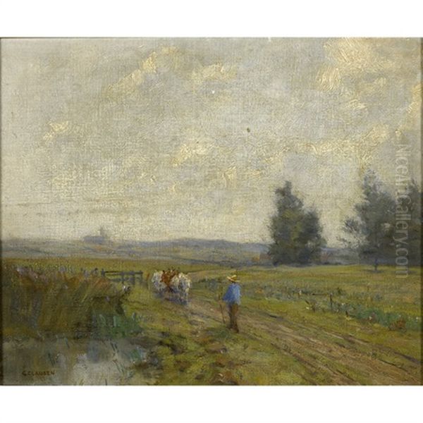 Ploughing The Field Oil Painting by Sir George Clausen