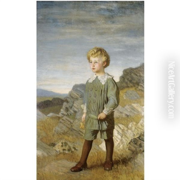 Portrait Of Mervyn Roberts Oil Painting by Sir George Clausen