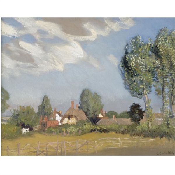 An Essex Village Oil Painting by Sir George Clausen