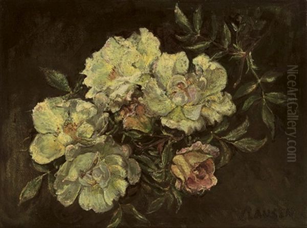 Dog Roses Oil Painting by Sir George Clausen