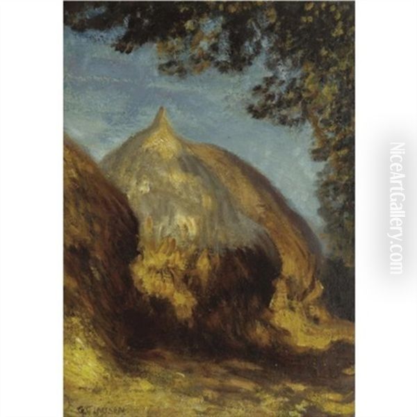 Haystacks Oil Painting by Sir George Clausen