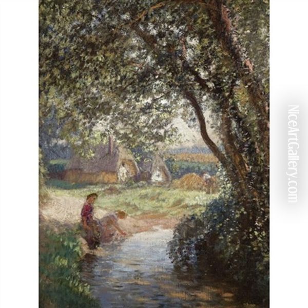 A Little Pool Oil Painting by Sir George Clausen