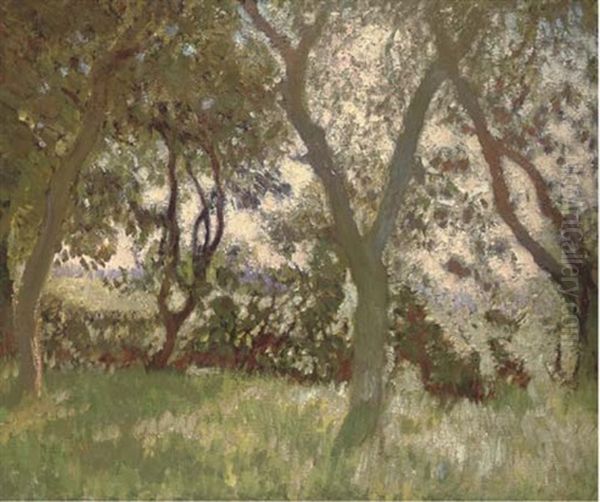 Hillside, Dunmow, Essex Oil Painting by Sir George Clausen