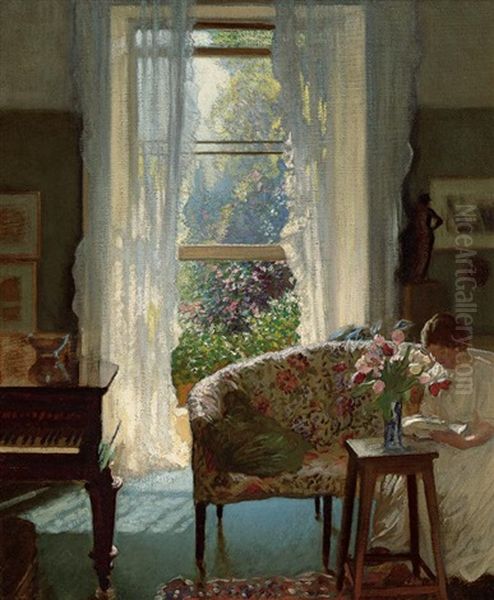 Interior Oil Painting by Sir George Clausen