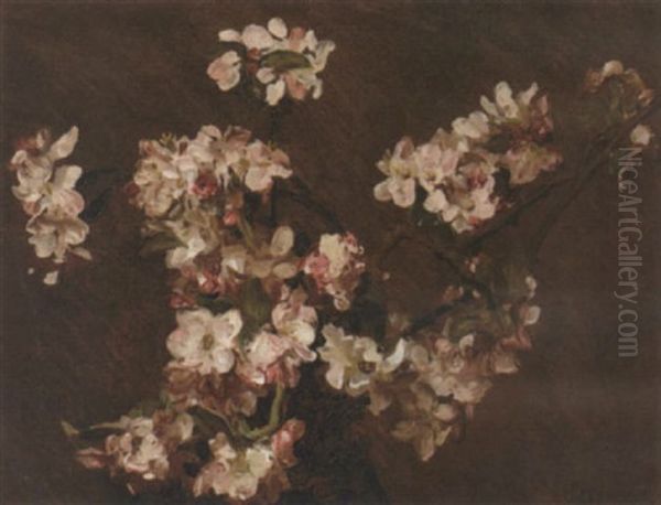 Apple Blossom Oil Painting by Sir George Clausen