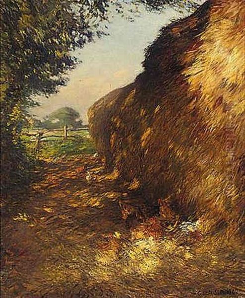 Haystacks Oil Painting by Sir George Clausen