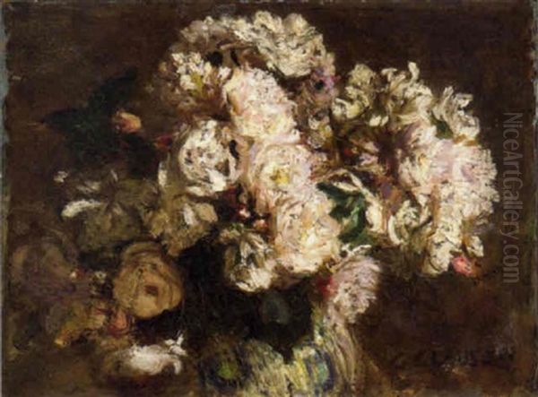 Flowers In A Vase Oil Painting by Sir George Clausen