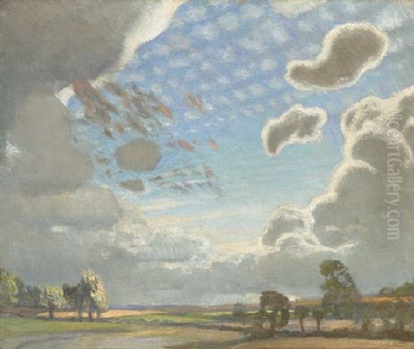 Storm Clouds Gathering Oil Painting by Sir George Clausen